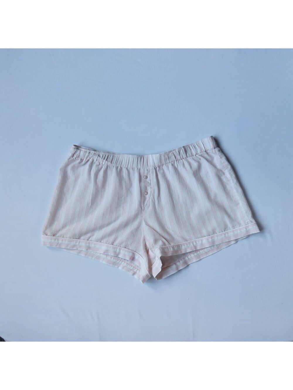 Victoria’s Secret Pink & White Striped Cotton Sleep Shorts Y2K Size Medium